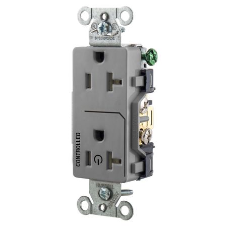 HUBBELL WIRING DEVICE-KELLEMS Construction/Commercial Receptacles DR20C1GRY DR20C1GRY